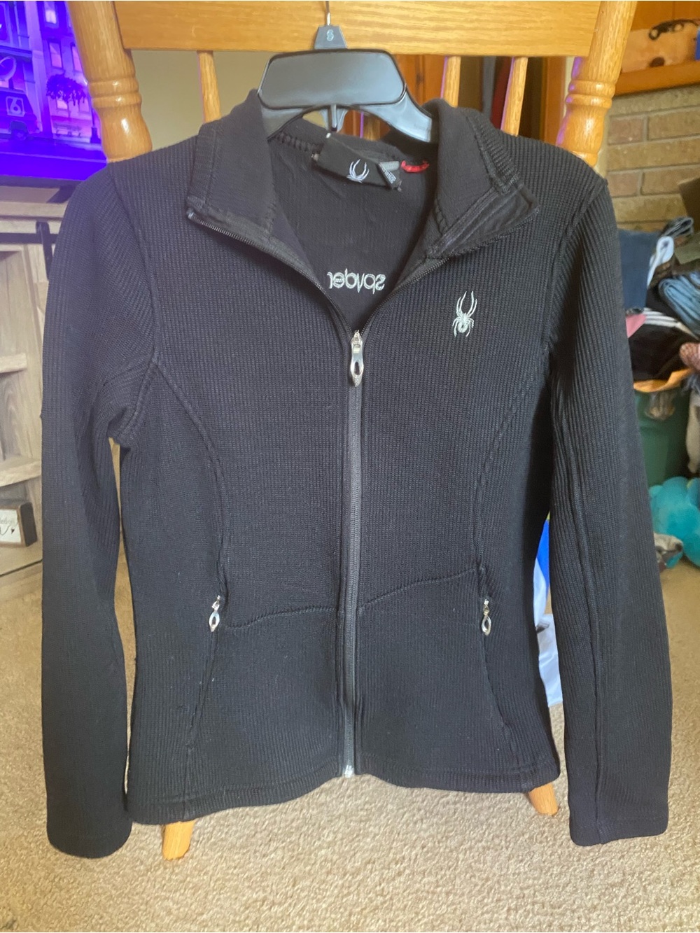 Spyder Women's Core Sweater Full-Zip Fleece Jacket Black - Size Large